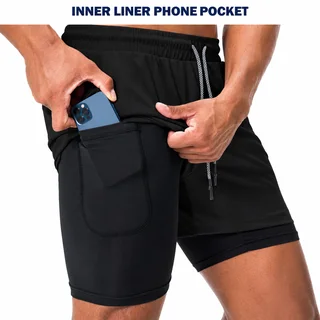 Custom Men's 2-in-1 Training Shorts with Liner Pocket