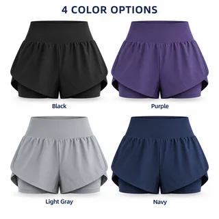 Custom Women's Wide-Waist 2-in-1 Pocket Shorts