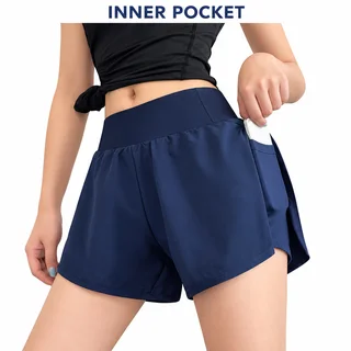 Custom Women's Wide-Waist 2-in-1 Pocket Shorts