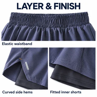 Custom Women's A-Line 2-in-1 Running Shorts